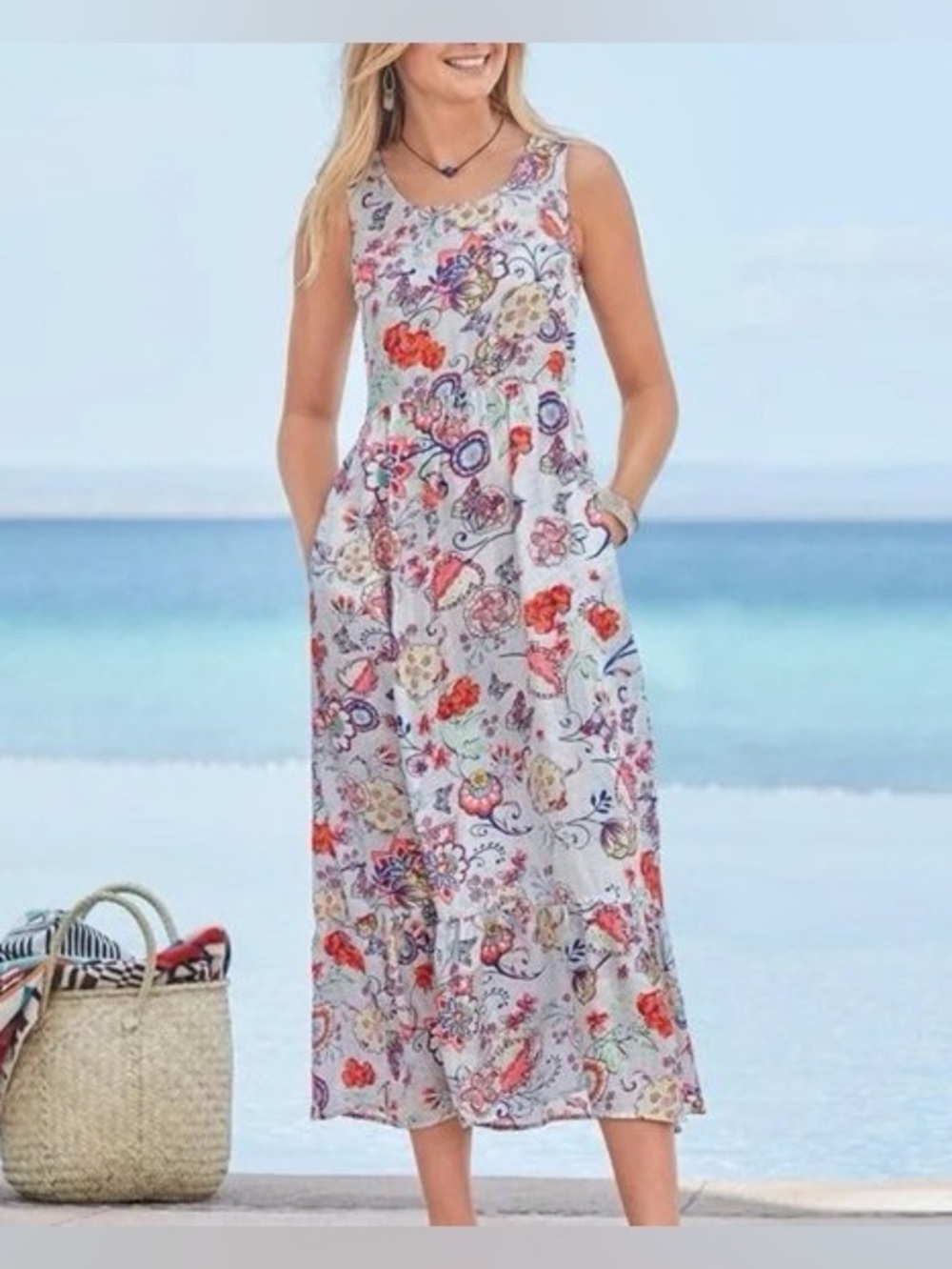 Sundance Light as Air Silk Dress Maxi XS